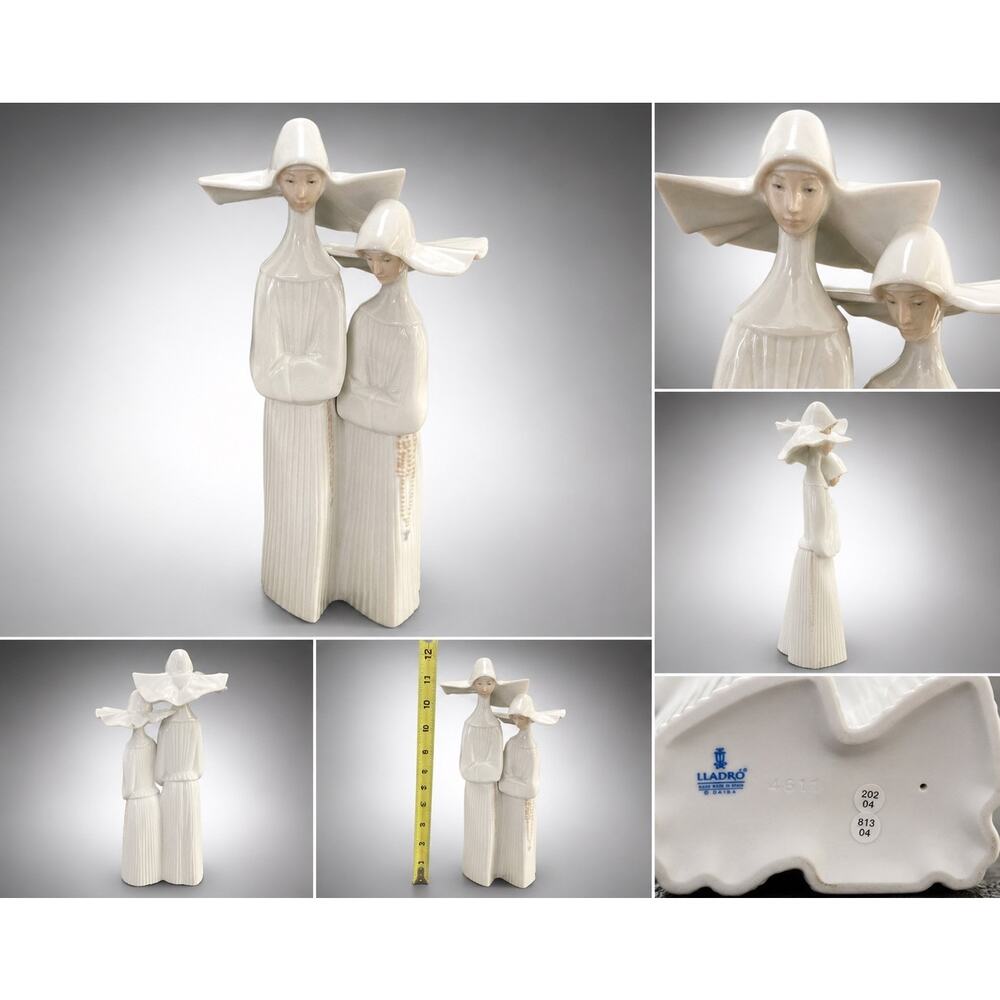 Vintage Lladró Figurine “Eskimo Sisters” Porcelain Girls Sculpture Spain 13”
